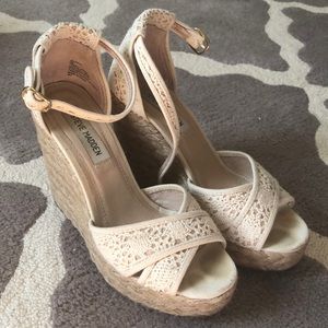 Steve Madden Crochet Espadrille Wedge Size 7